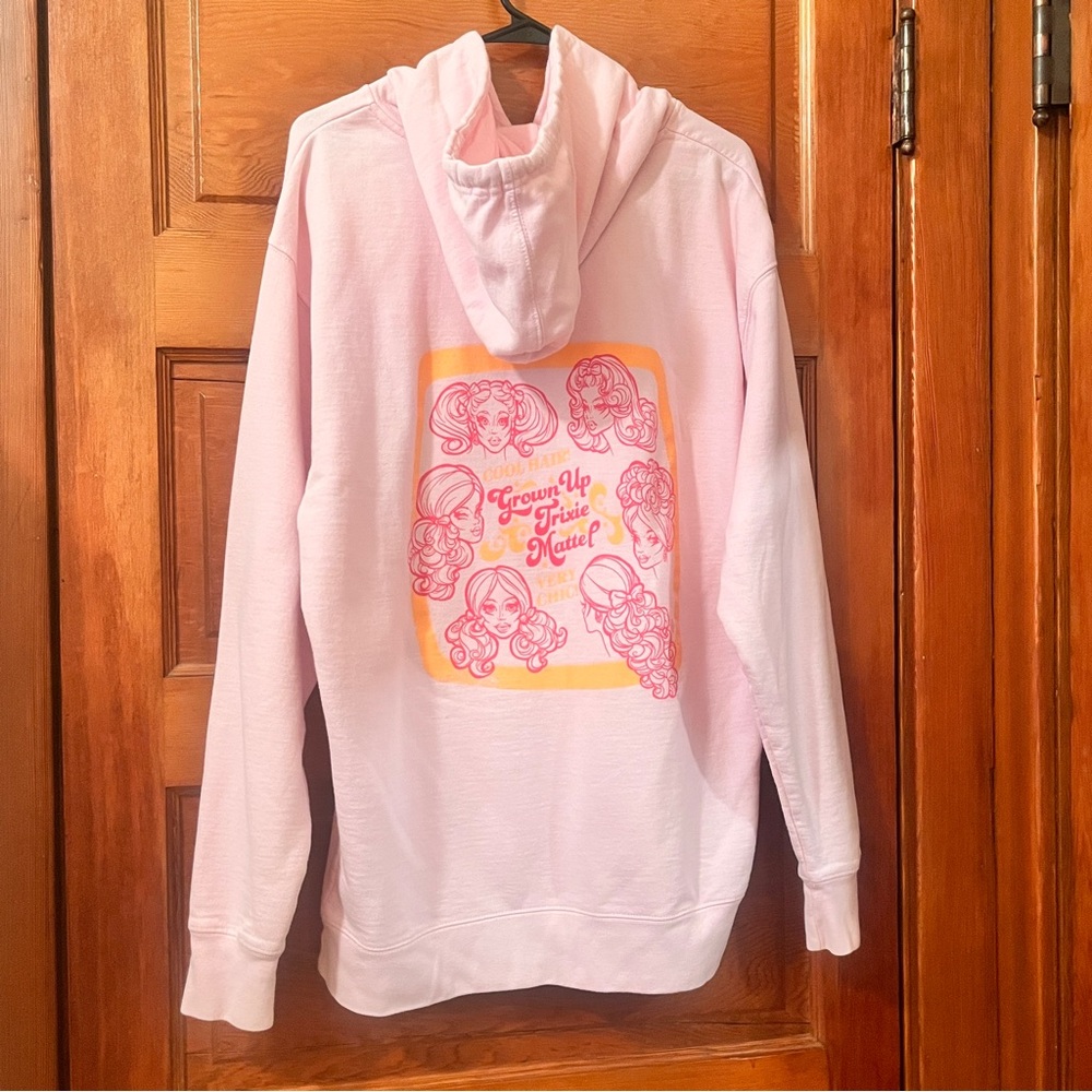 Trixie Mattel Grown Up Light Pink Hoodie Size Large